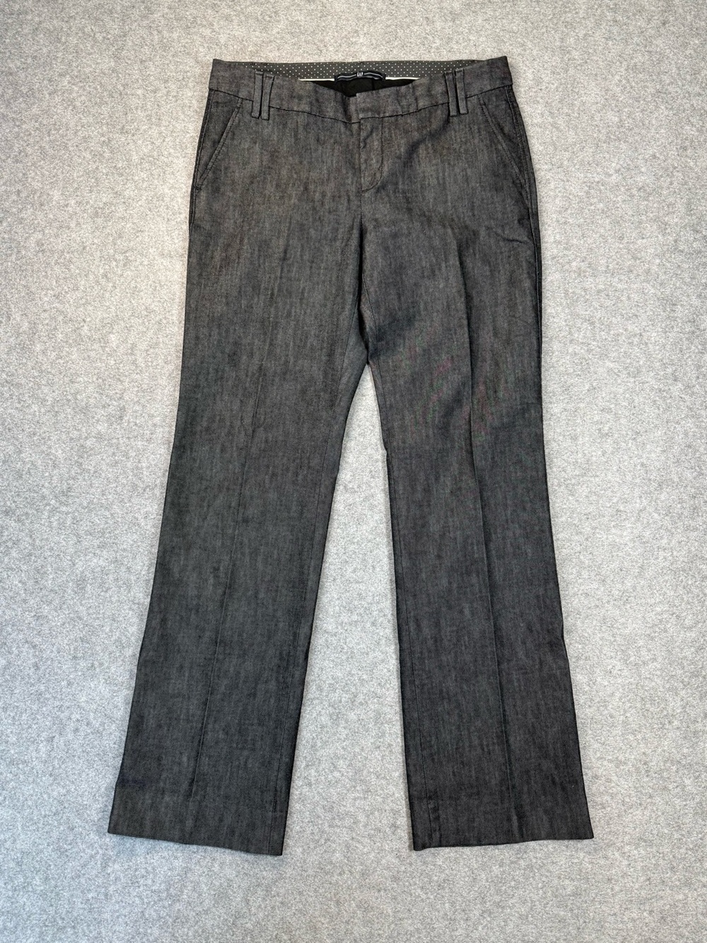 GAP Women’s Charcoal Black Trouser Jeans 8 Wide Straight Leg Pants Career Wear